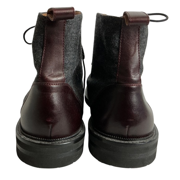 TAFT Jack EU 46 US 12 - 13 Gray Oxblood Cap Toe Handmade Boots Quiet Luxury
